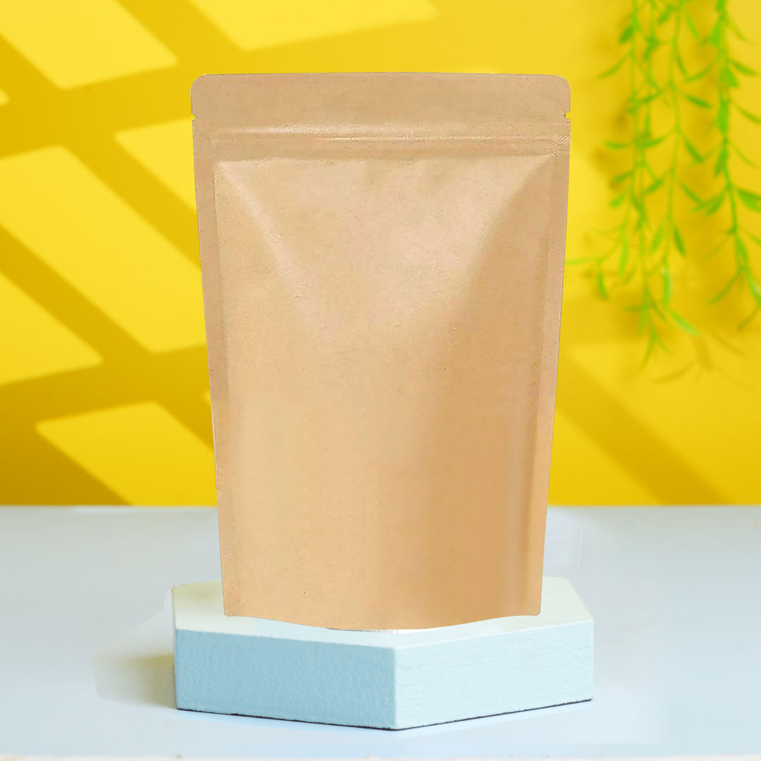 Both side brown kraft paper bags with ziplock for food packaging