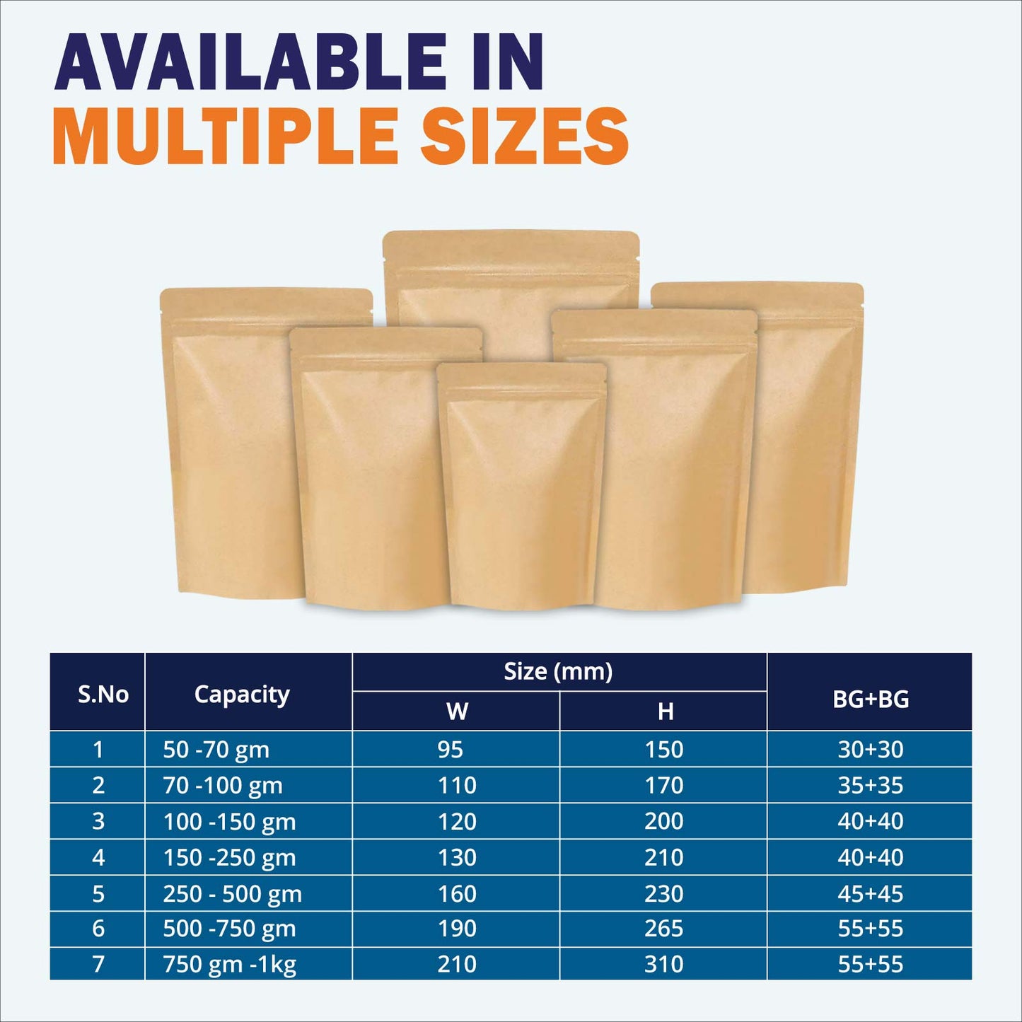 ziplock pouch in delhi ncr, paper stand up zipper pouch in delhi ncr, kraft paper pouch dealers manufactures in delhi ncr||100 to 150gm - 120mm(W) * 200mm(H) * 40mm+40mm(BG)