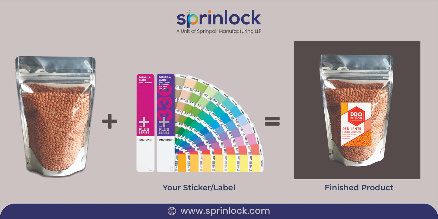 Sprinlock-Clear /Gloss Silver Stand Up Pouches with Zipper