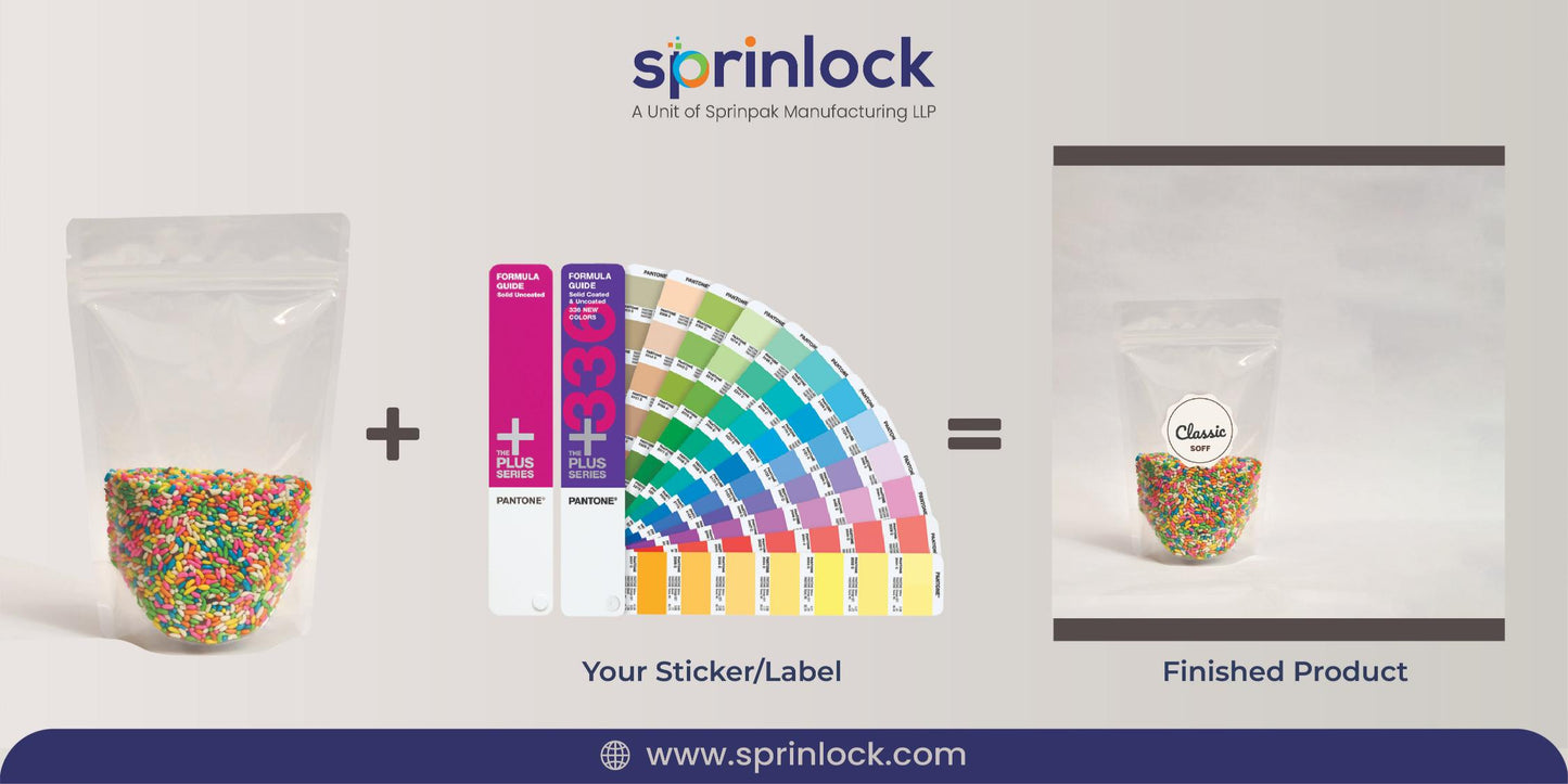 Sprinlock-Both Side Clear/Transparent Stand Up Pouches with Zipper