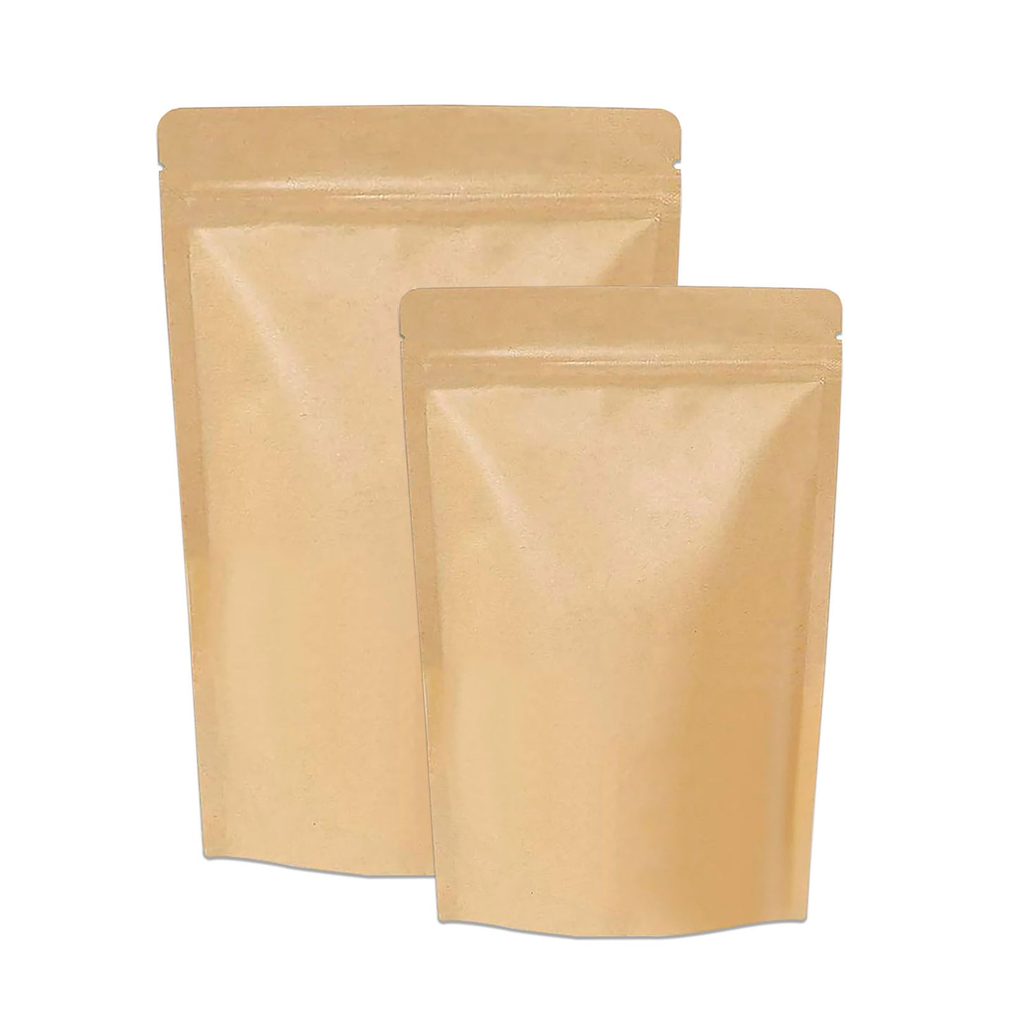 Both side brown kraft paper bags with ziplock for food packaging
