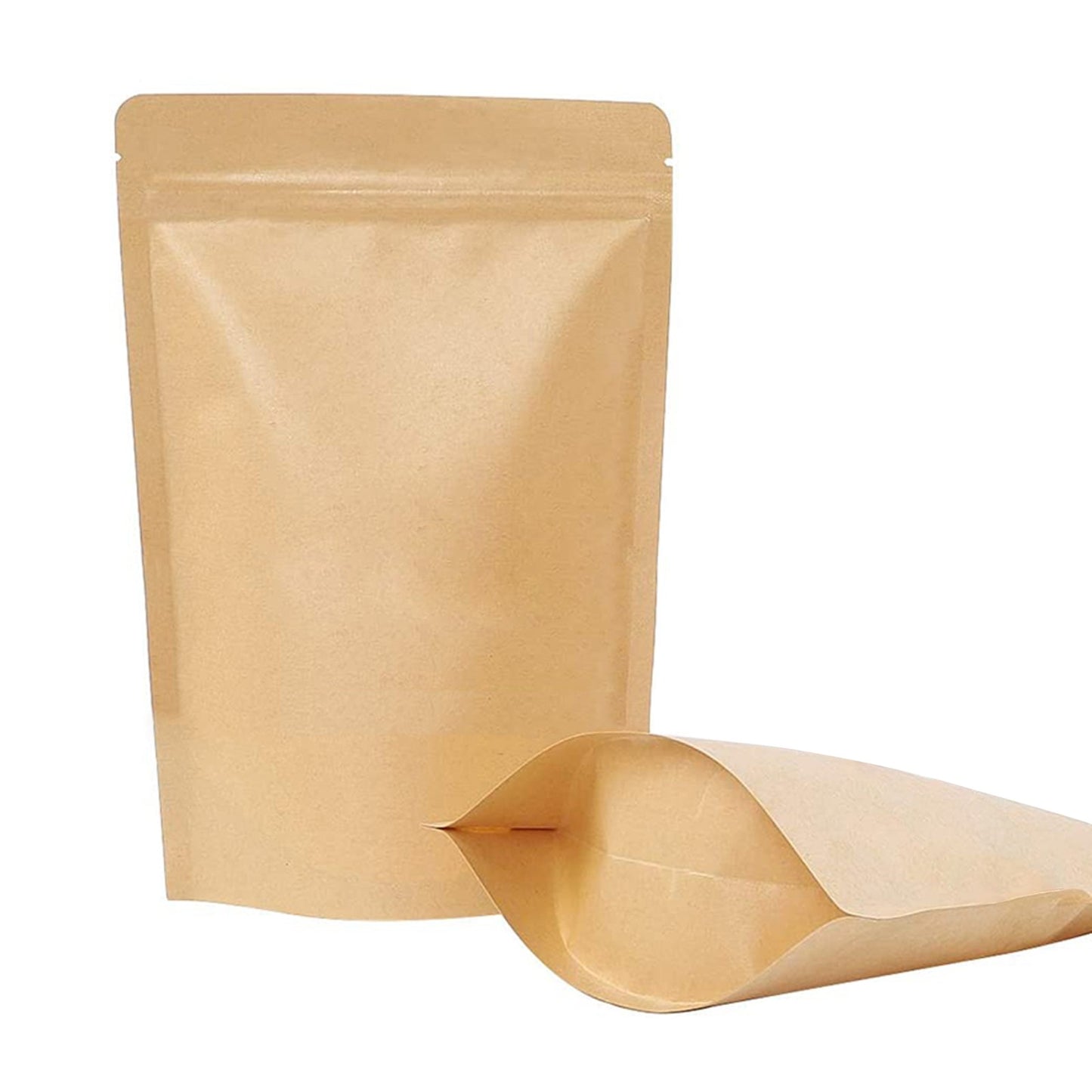 Both side brown kraft paper bags with ziplock for food packaging