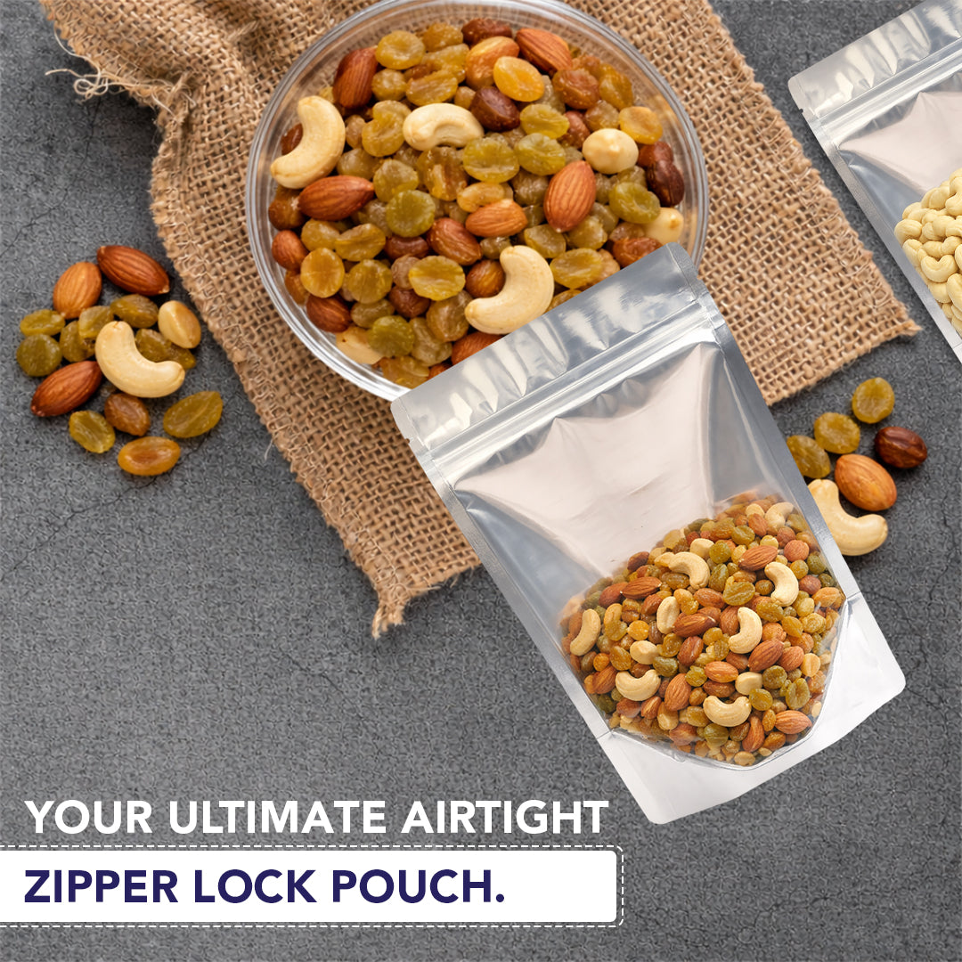 Clear gloss silver pouch suitable for branding labels