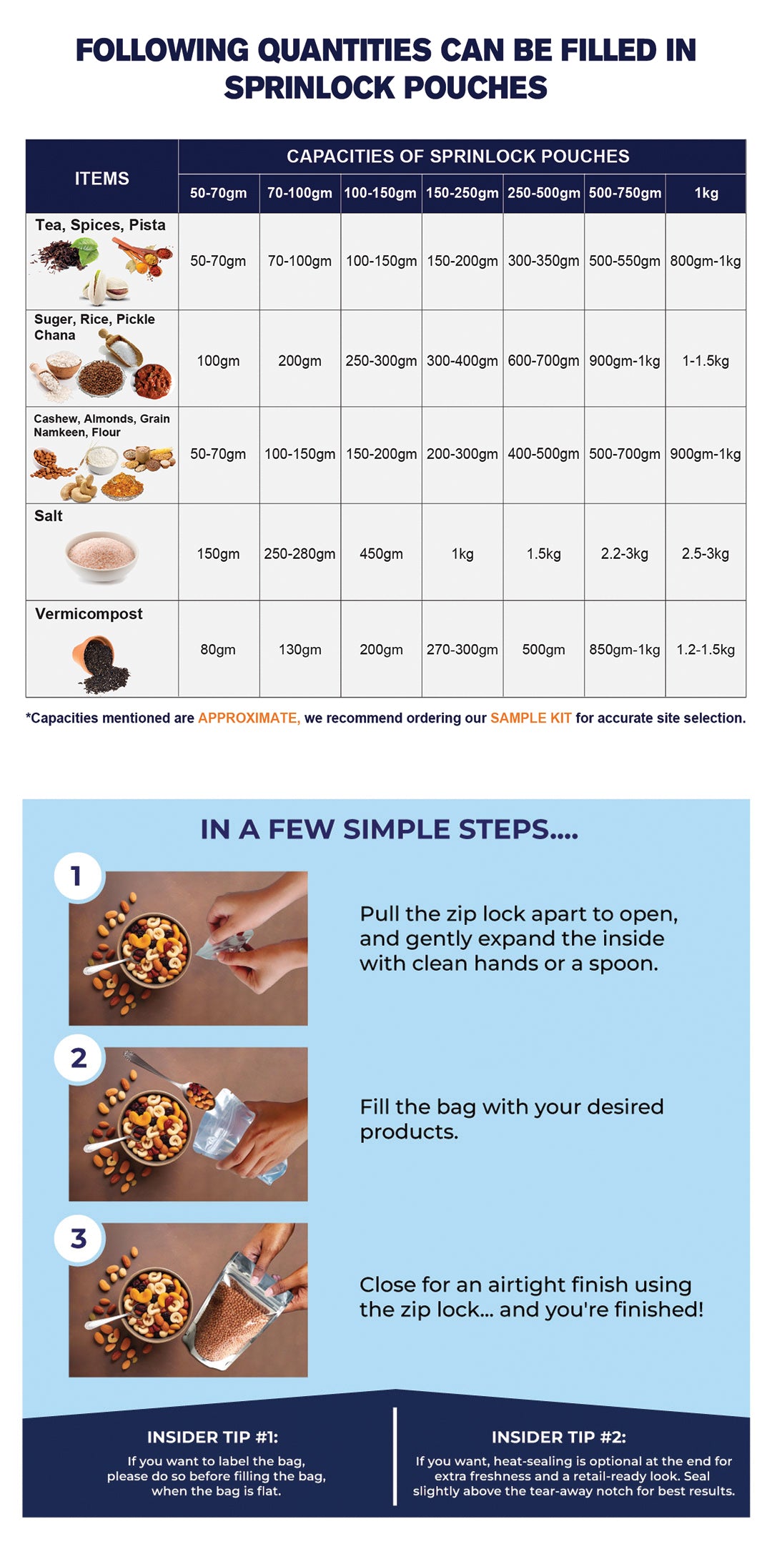 Clear Stand Up Zipper pouch