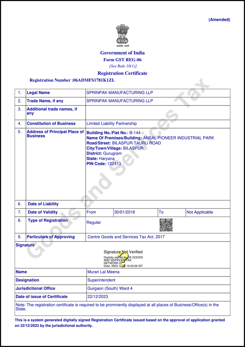 GST Certificate