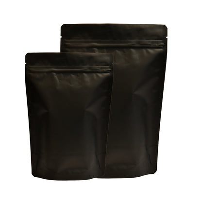 Black standup pouch with zipper – resealable black pouch bag for food, snacks, coffee, and dry fruits packaging||750gm to 1kg - 210mm(W) * 310mm(H) * 55mm+55mm(BG)
