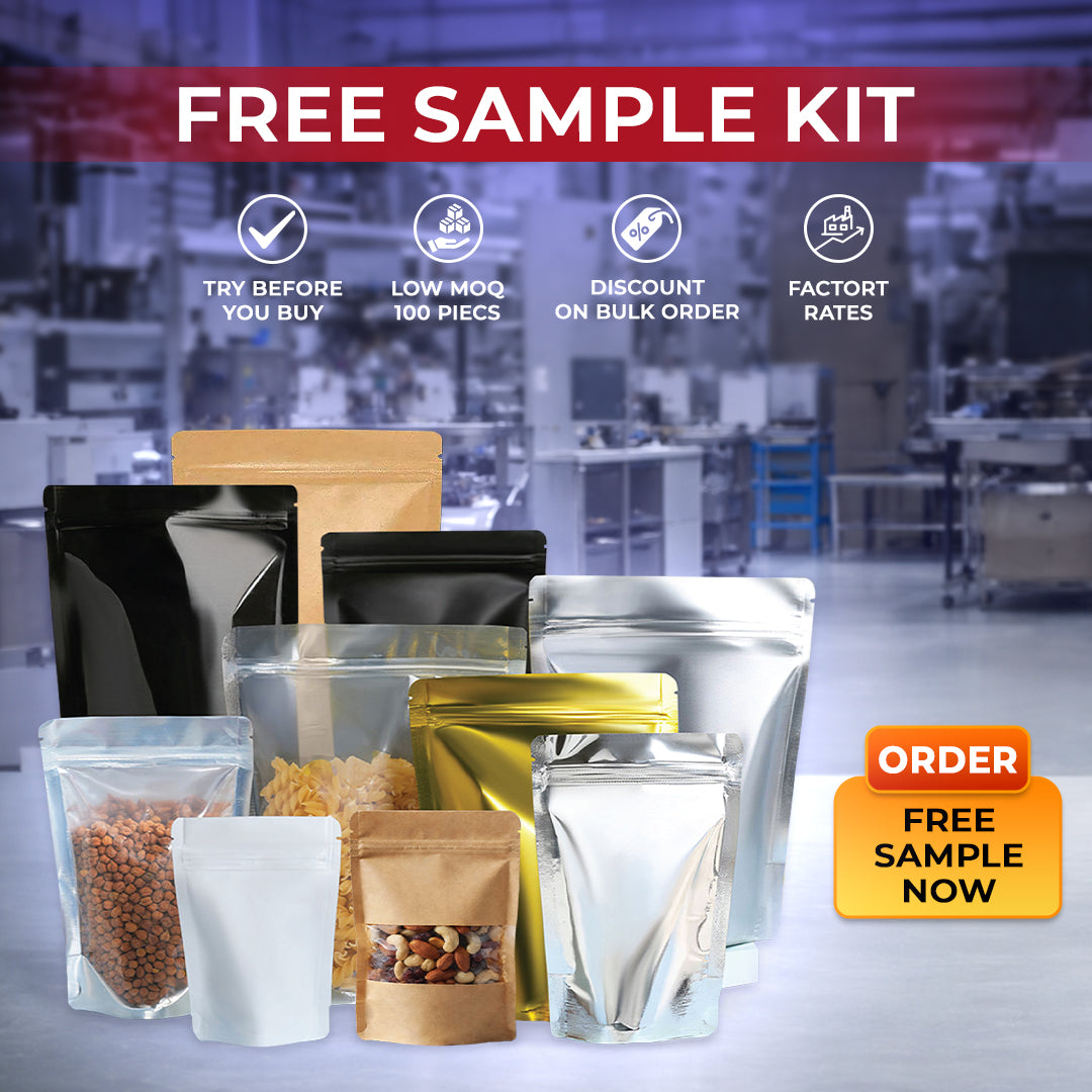 Free Food Zipper Packaging Samples, Airtight Ziplock Bags ideal for Food and Non Food Packaging