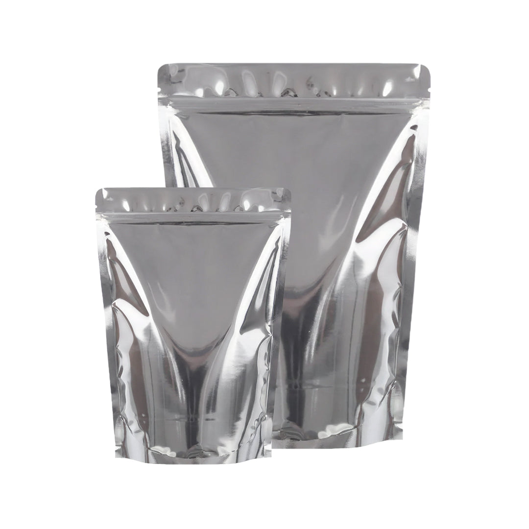 Both side gloss silver stand up zipper pouch for packaging