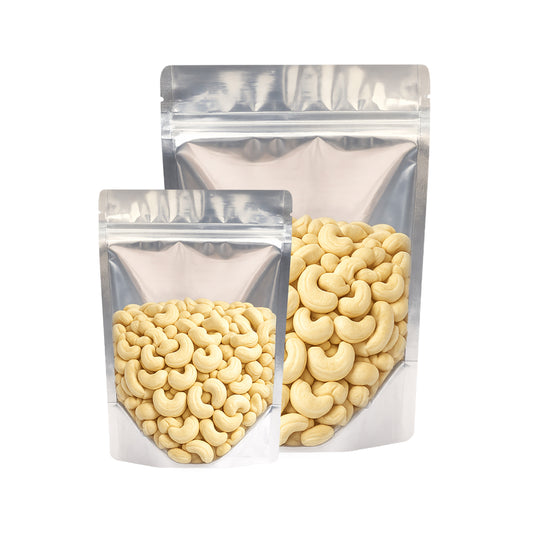 Clear gloss silver stand up zipper pouch for packaging||50 to 70gm - 95mm(W) * 150mm(H) * 60mm(BG)