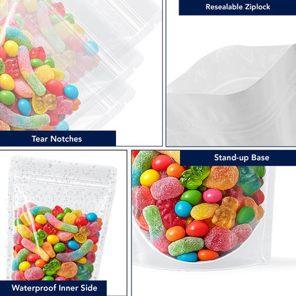 Clear transparent zipper pouch suitable for branding labels||50 to 70gm - 95mm(W) * 150mm(H) * 60mm(BG)