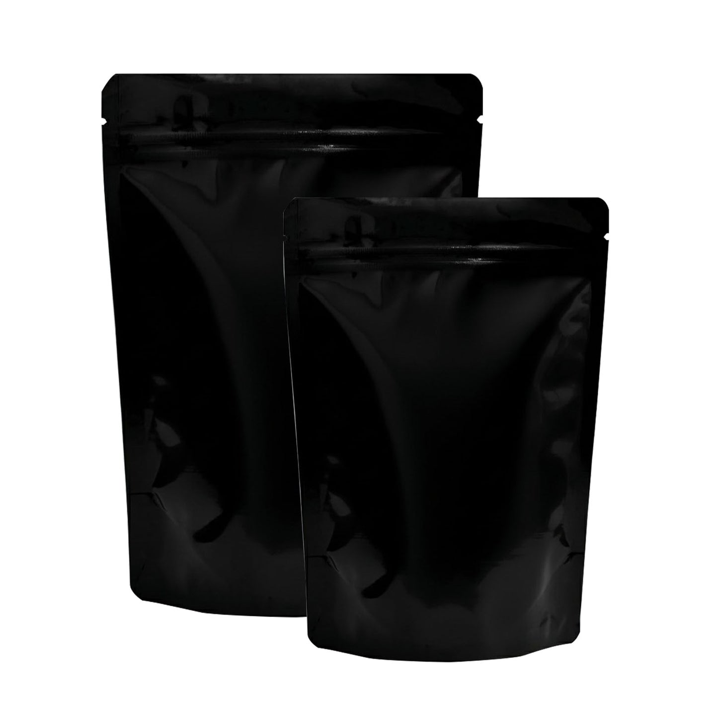 Gloss black stand up pouch with zipper for premium food packaging