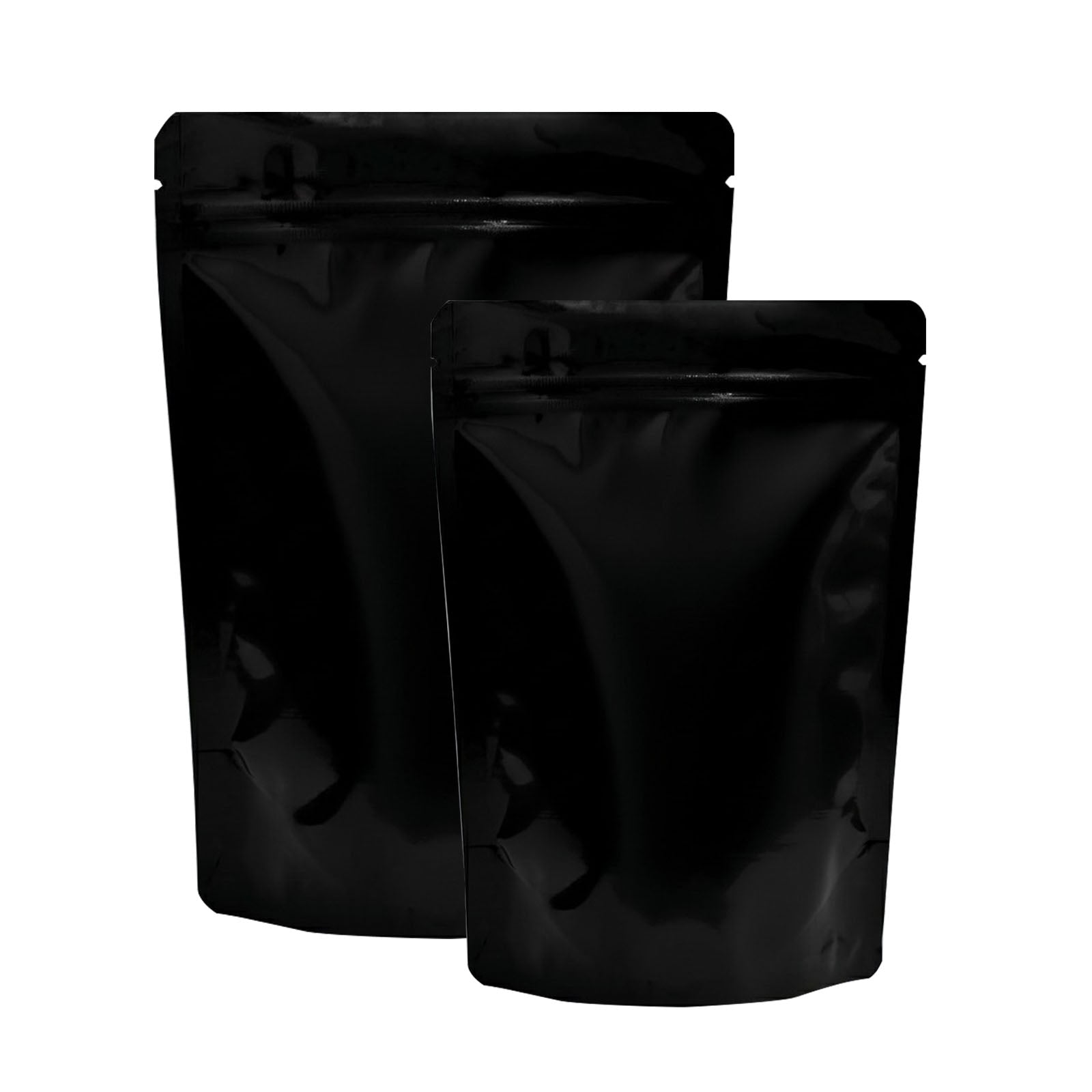Gloss black stand up pouch with zipper for premium food packaging