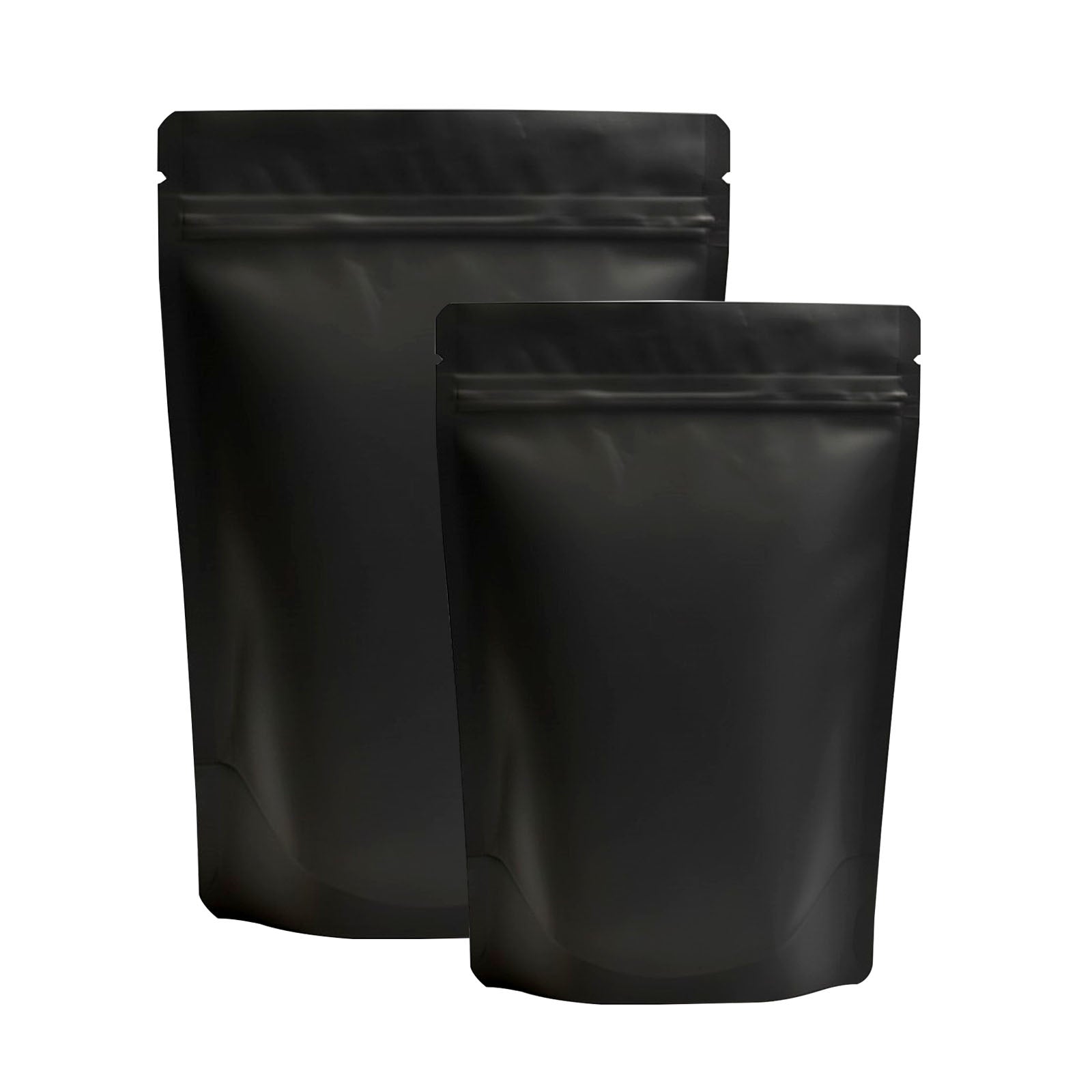 Matte black stand up zipper pouch for premium food packaging